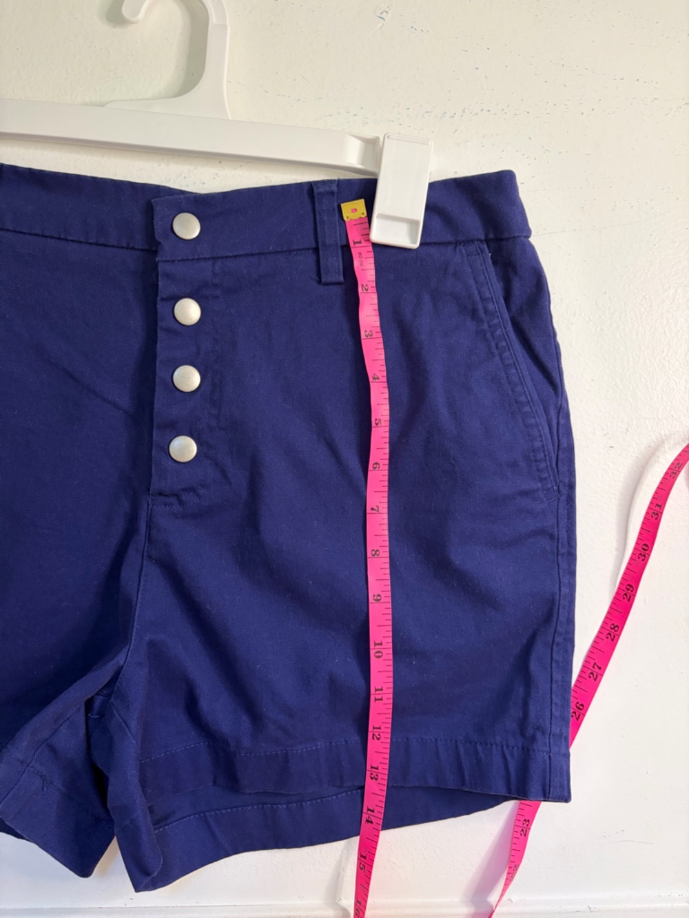 Cynthia Rowley Navy High-Waist Button Front Shorts size 6 - Picture 5 of 7